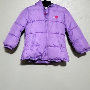 Purple jacket with hearts and ruffles